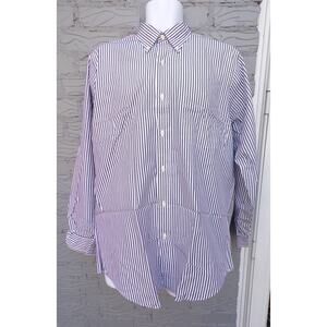 J CREW Men's Button Down Long Sleeve Striped Shirt Chest Pocket Size Med